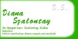 diana szalontay business card